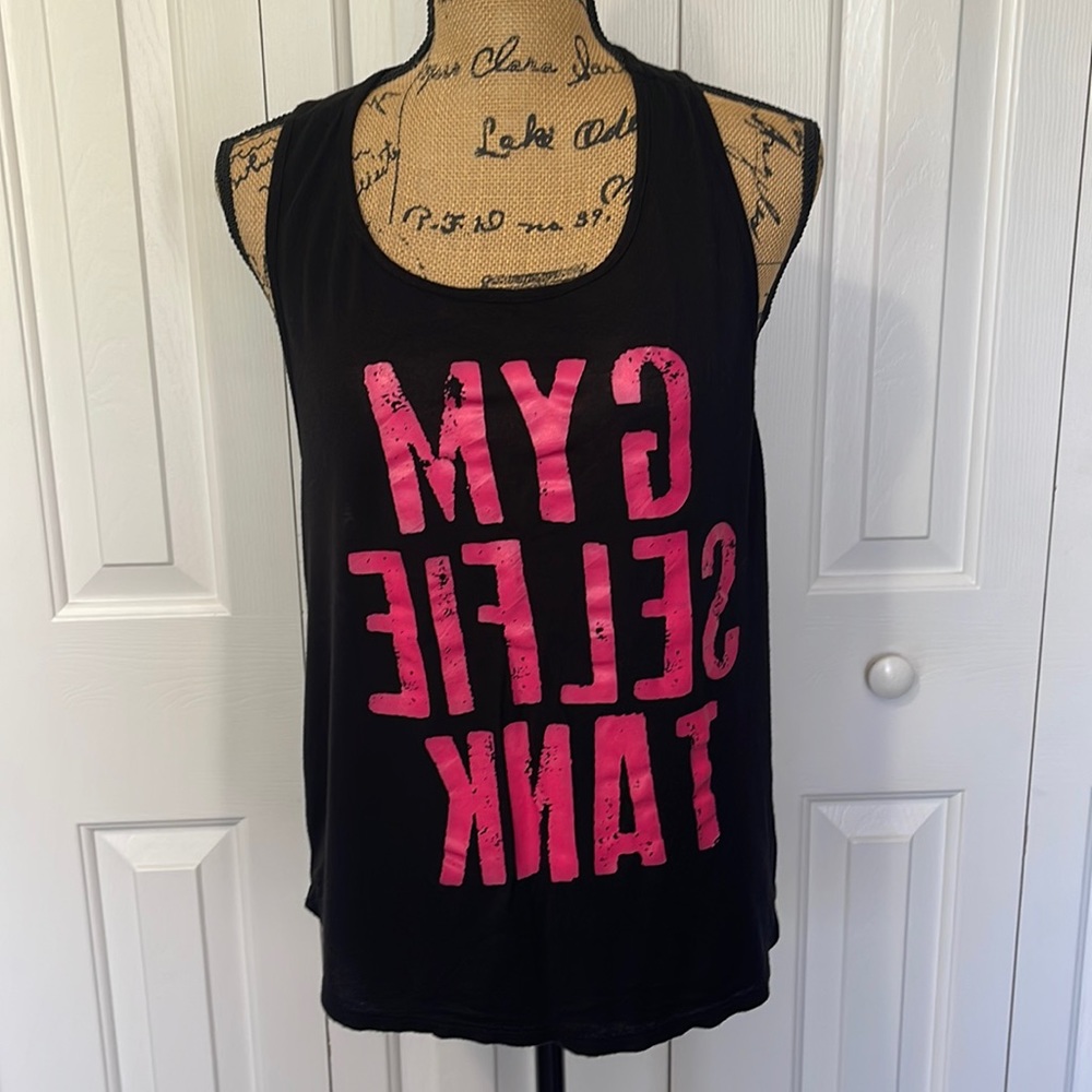 Lovely Souls Black “Gym Selfie Tank” Workout Tank Top